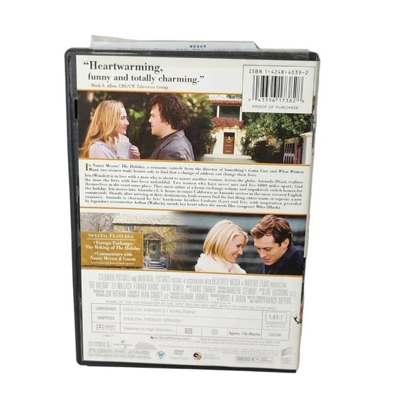 The Holiday DVD Cameron Diaz Kate Winslet Jude Law PLASTIC COVERING IS MISSING - Picture 2 of 6
